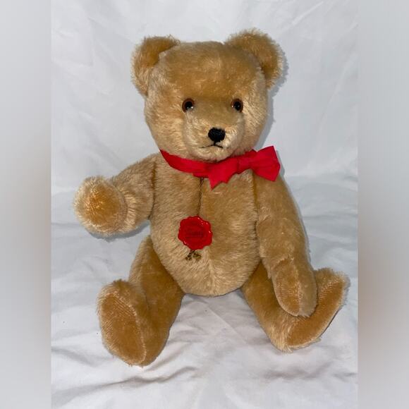 VTG EUC ORIGINAL HERMANN TEDDY BEAR WOOL COTTON JOINTED LIMBS MADE IN W GERMANY - Picture 1 of 13